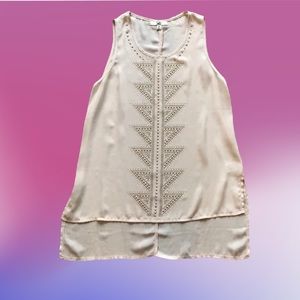 Ya Los Angeles Cream chiffon tank w/ hardware NBW